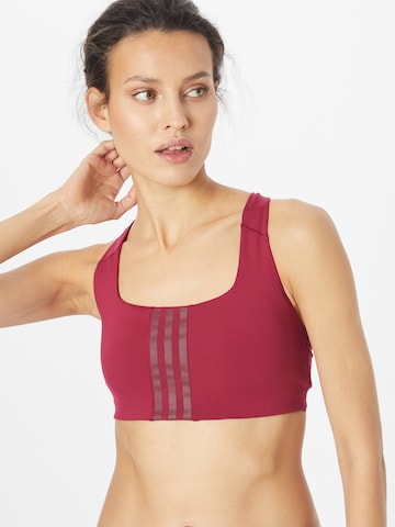 ADIDAS SPORTSWEAR - Soutien Bustier Soutien de desporto 'Powerimpact' em vermelho: frente