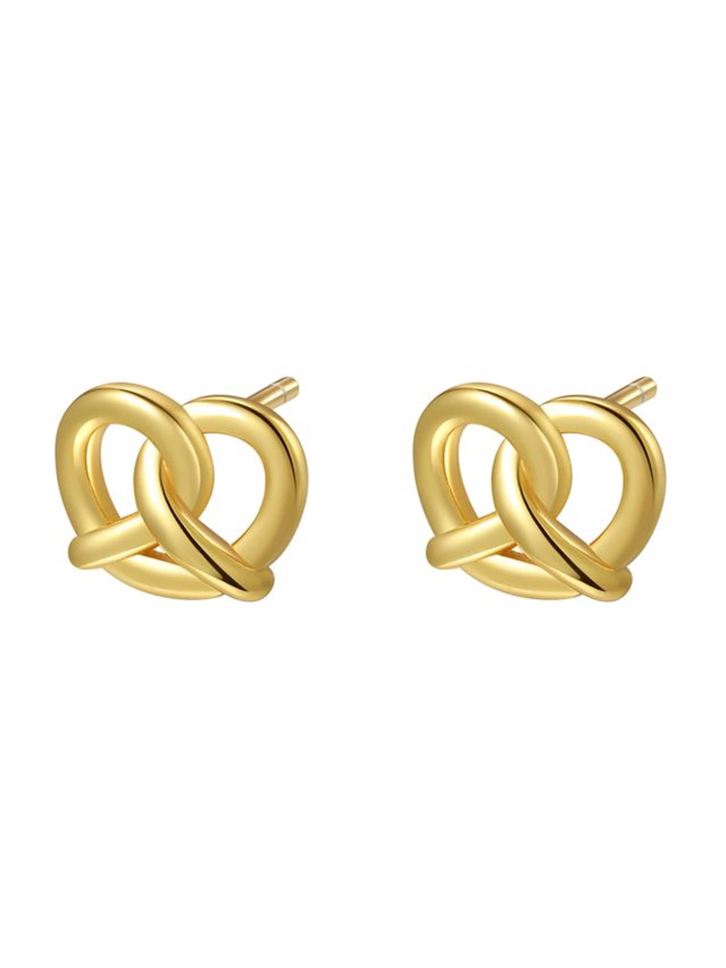 Hey Happiness Pendientes 'Pretzel Delight' en oro, Vista del producto