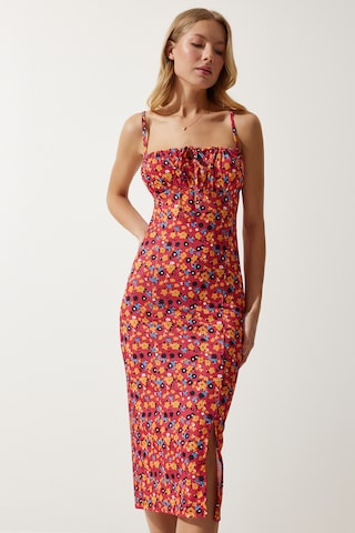 Happiness İstanbul Лятна рокля в червено: отпред