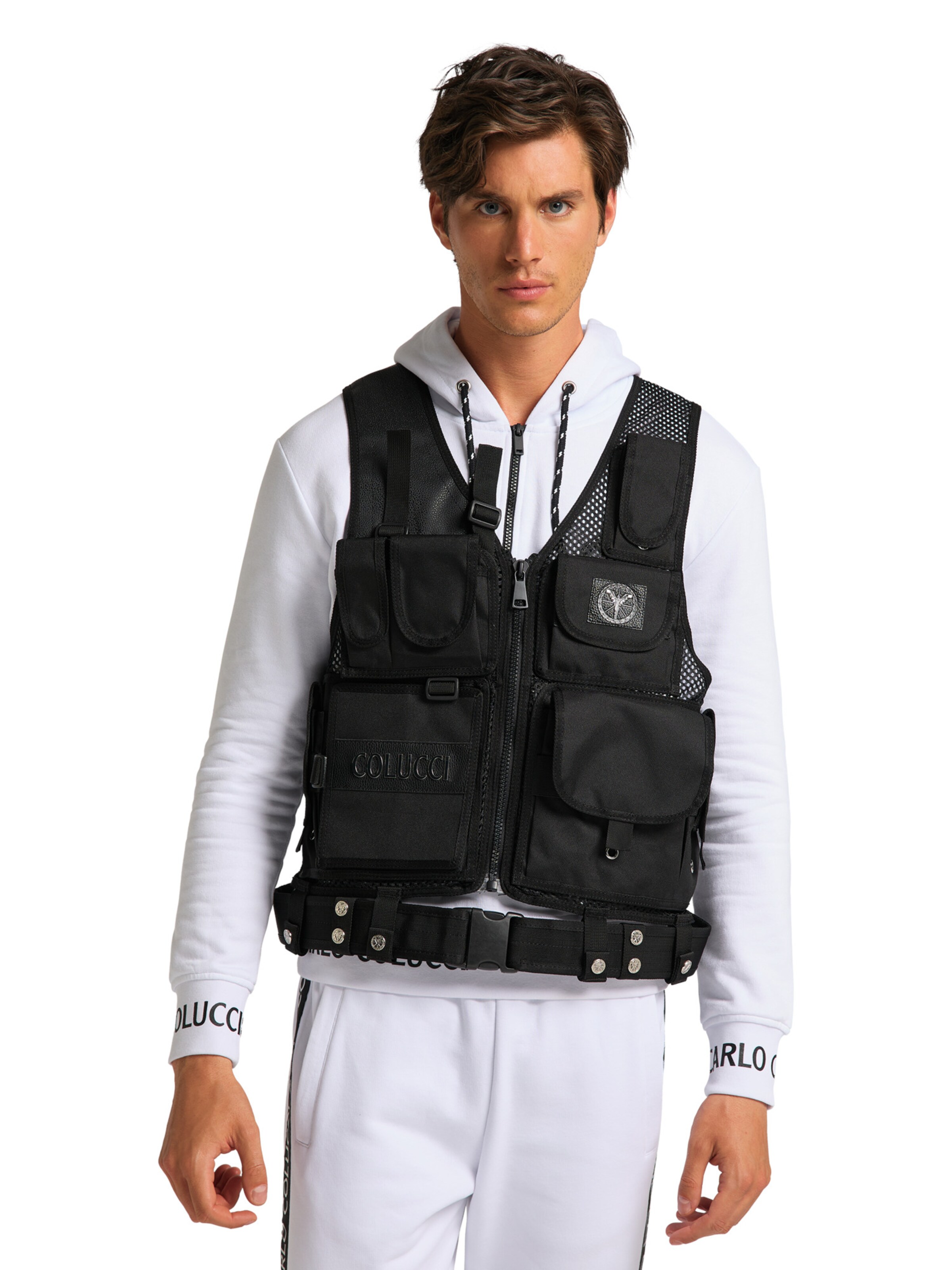 Carlo Colucci Weste 'Colombo' in Schwarz: Vorderseite