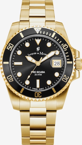 Montre à affichage analogique Jacques du Manoir en or : devant