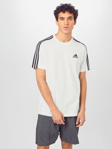 T-Shirt fonctionnel 'Essentials 3-Stripes' ADIDAS SPORTSWEAR en blanc : devant