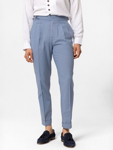 Antioch Loose fit Trousers with creases 'Mauro' in Blue: front