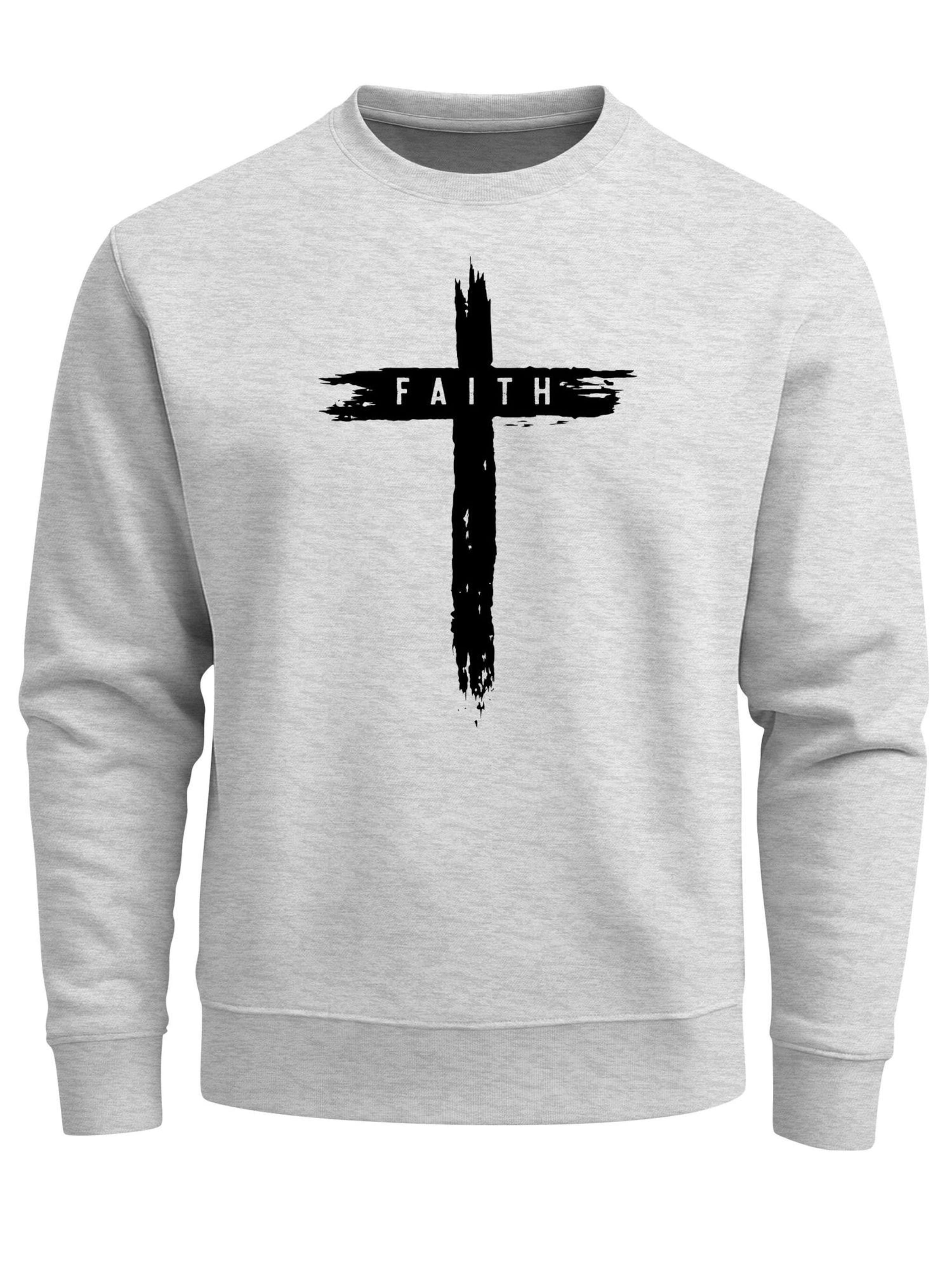 Neverless Sweatshirt 'Faith' in Grey: front