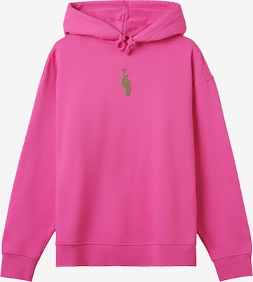 F4NT4STIC Sweatshirt 'Finger Herz' in Roze: voorkant