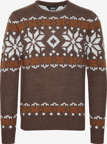 !Solid Sweater 'Norwig' in Brown: front