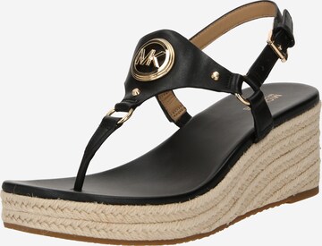 MICHAEL Michael Kors T-Bar Sandals 'CASEY' in Black: front