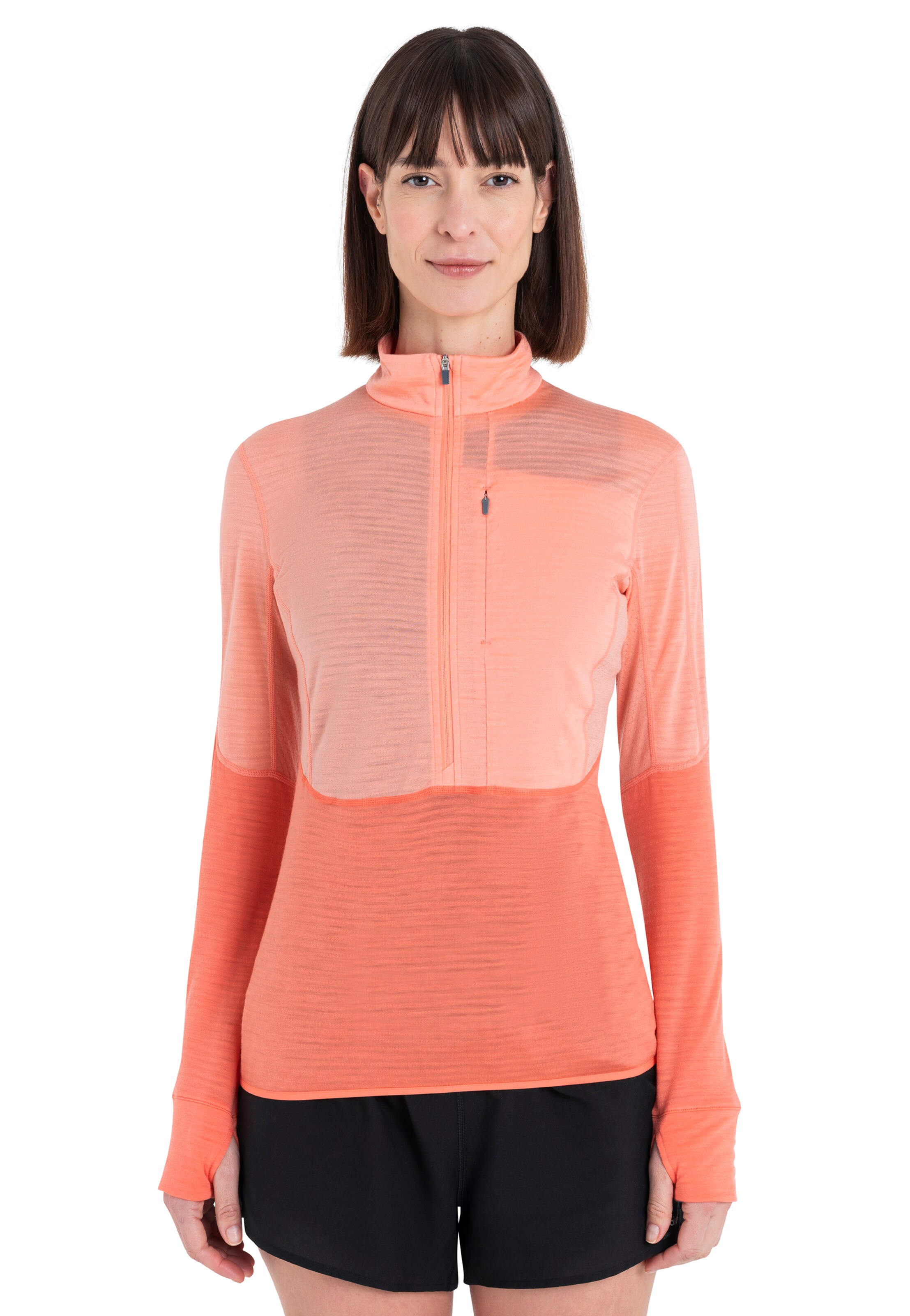 ICEBREAKERSportska sweater majica 'Realfleece Descender' - narančasta boja: prednji dio