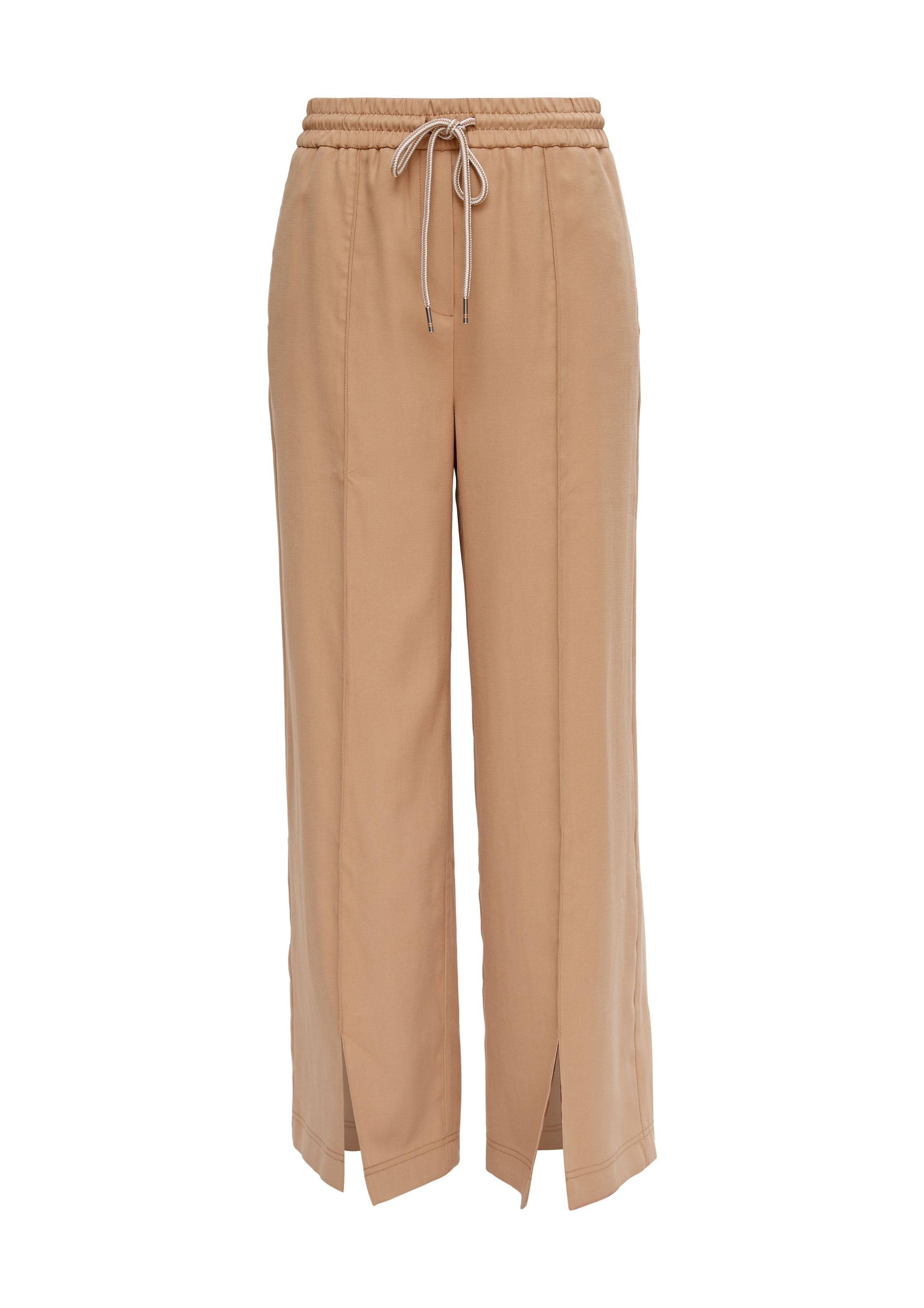 Wide Leg Pantalon comma casual identity en marron : devant