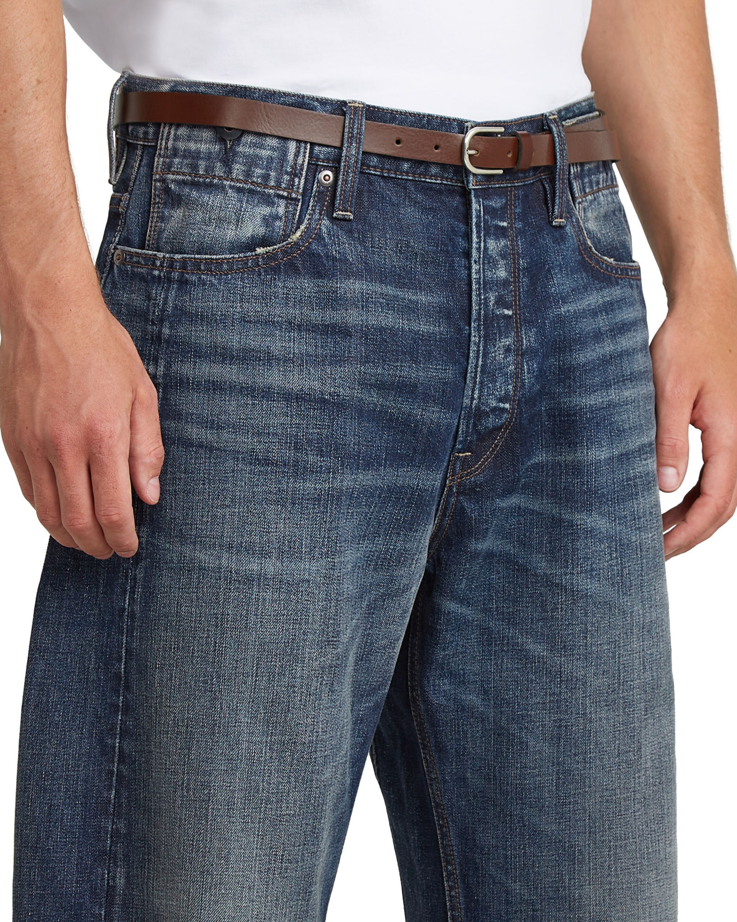 G-STAR Belt 'Thin' in Brown: front