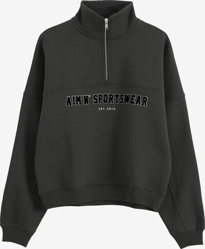 Aim'n Sportsweatshirt 'Varsity' in L in graphit / schwarz / weiß, Produktansicht