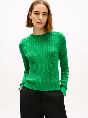 TOMMY HILFIGER Pulóver - zöld: elől