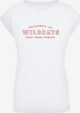 F4NT4STIC T-Shirt 'Disney High School Musical The Musical Property Of Wildcats' in Weiß: predná strana