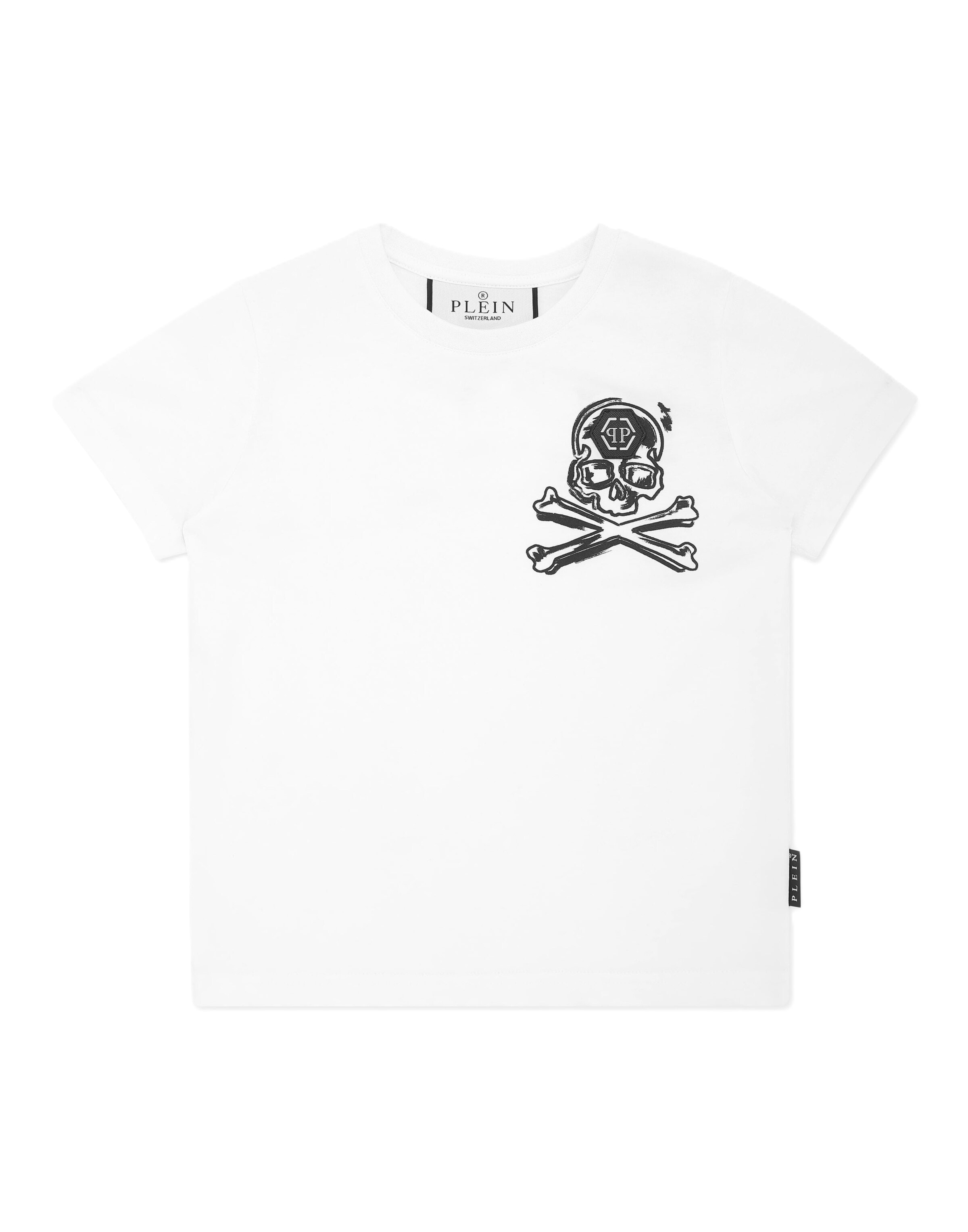 Philipp Plein T-Shirt 'Skull & Bones' in Weiß: Vorderseite