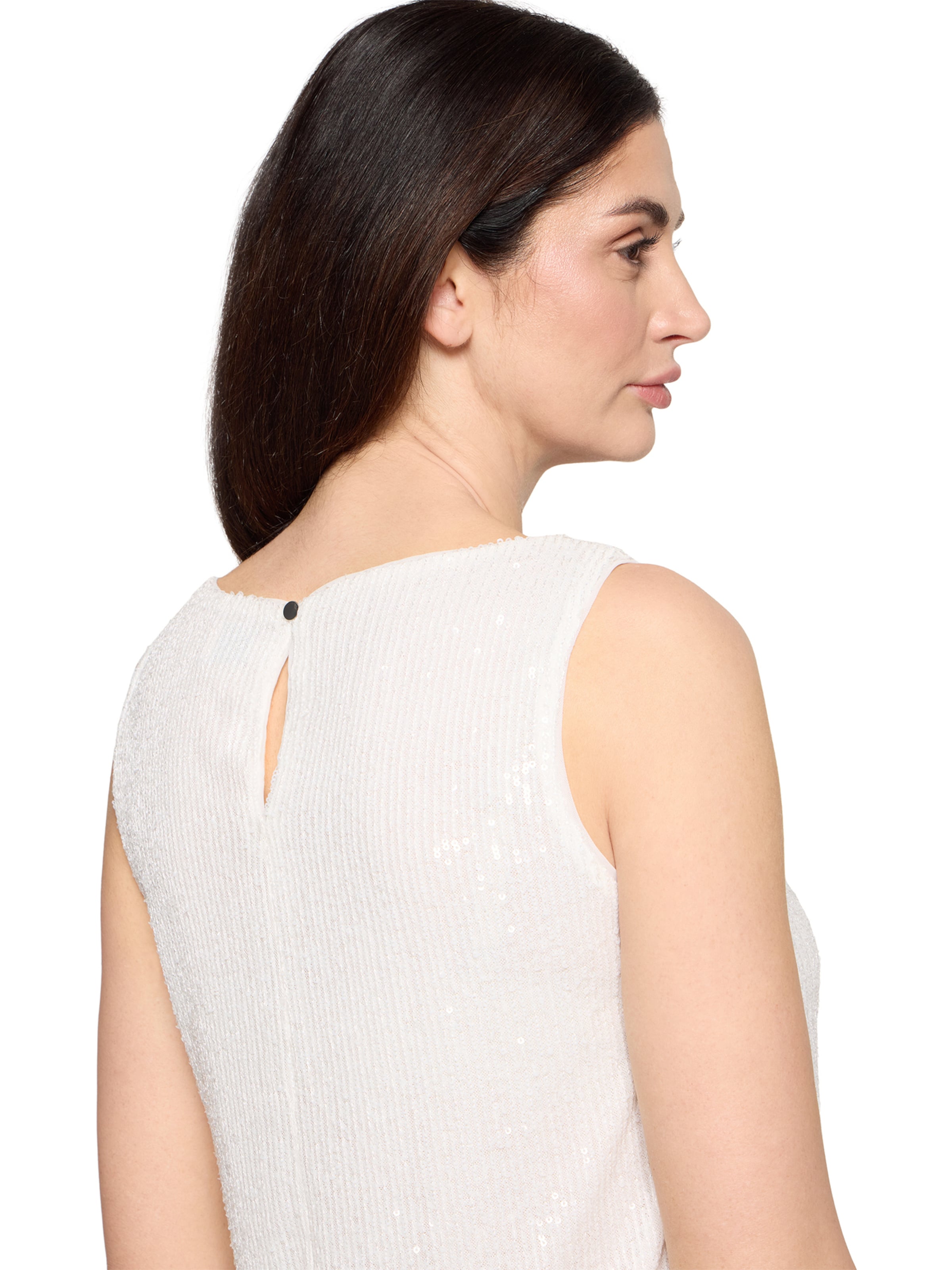 Vera Mont Pailletten-Top im Glitzer-Look in Weiß