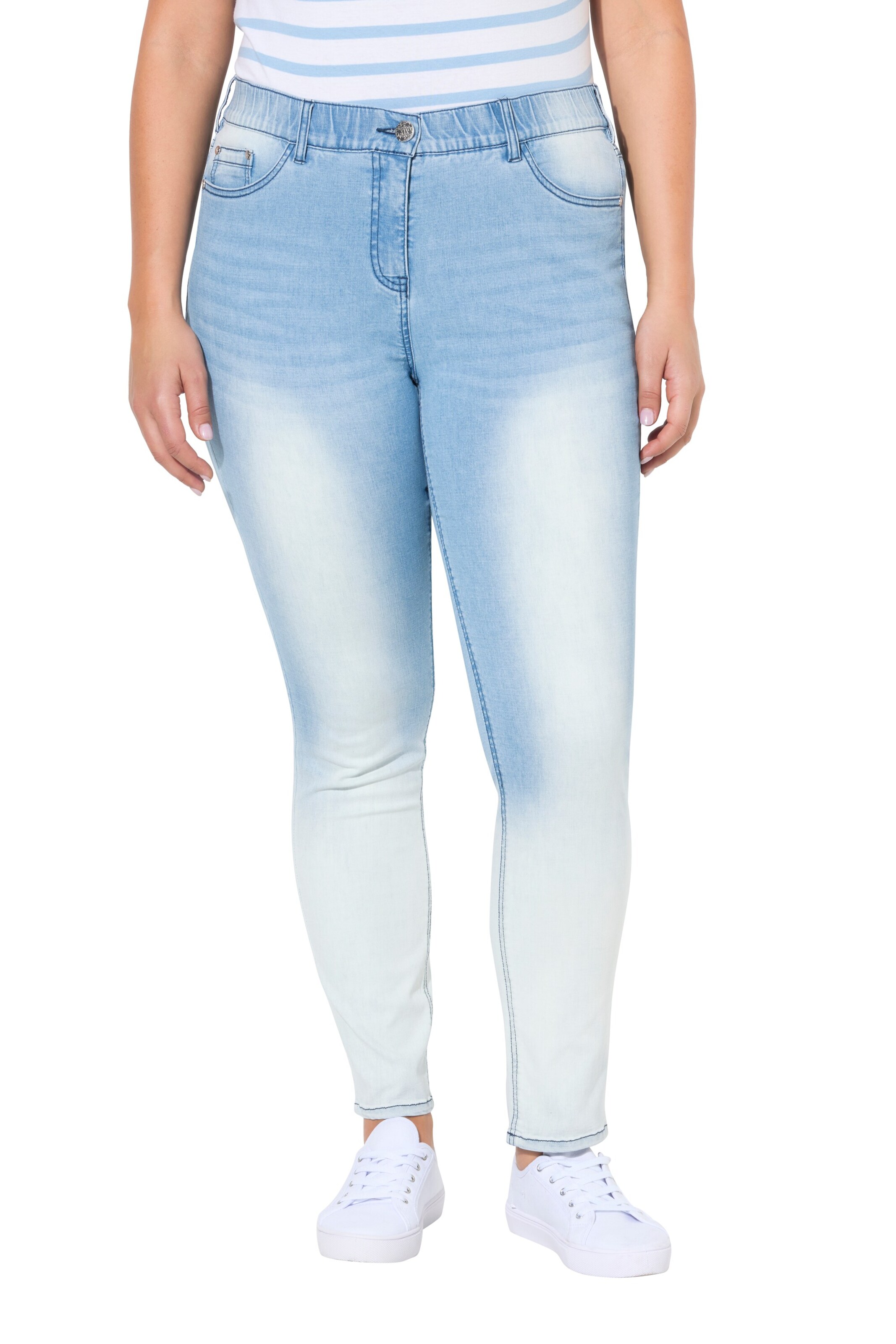 Ulla Popken Skinny Jeans in Blauw: voorkant
