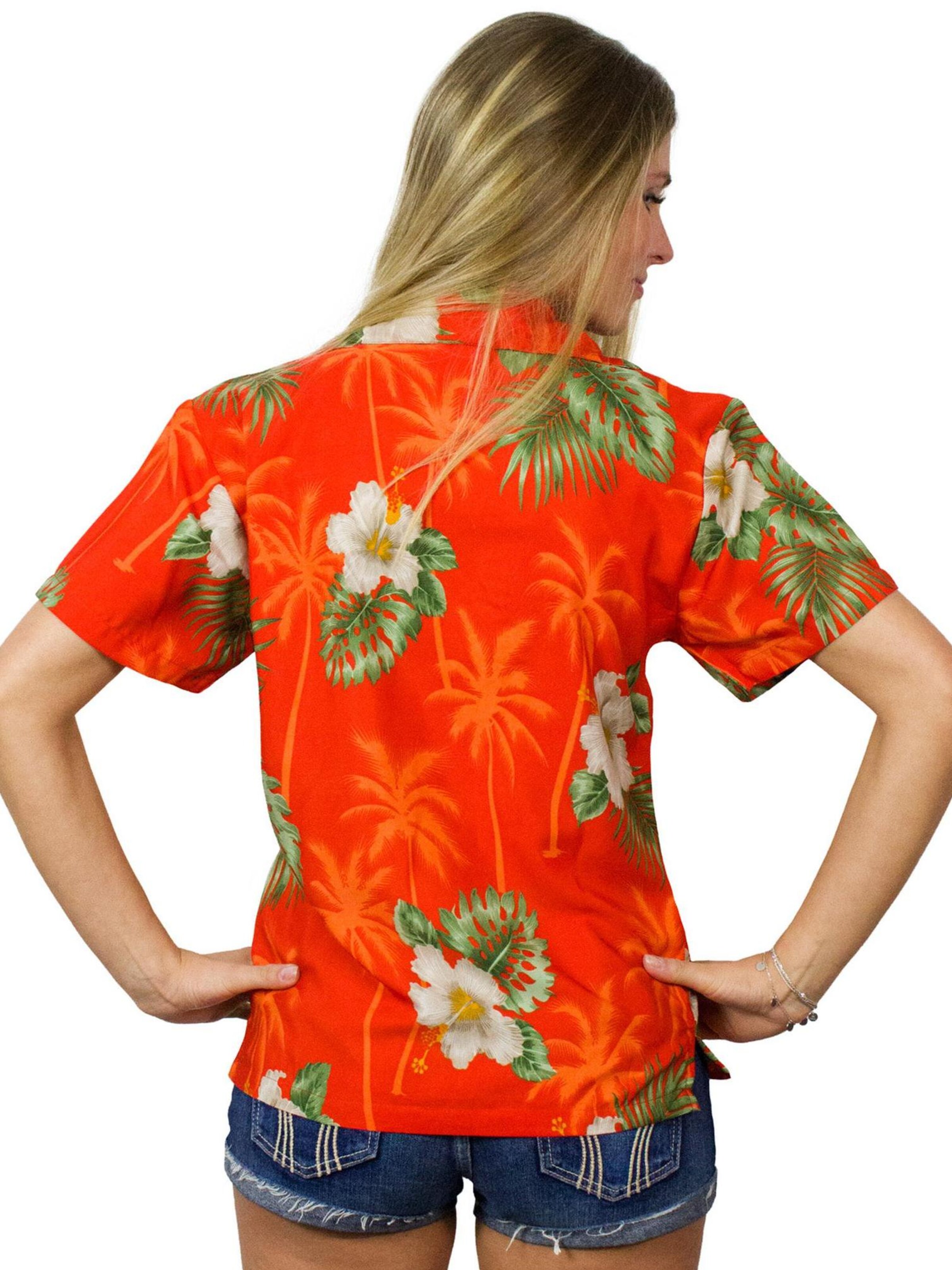 King Kameha Blouse 'Small Flower' in Orange