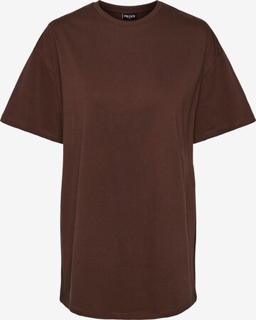 PIECES Oversized Shirt 'Rina' in Brown: front