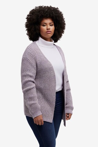 Ulla Popken Knit Cardigan in Purple: front