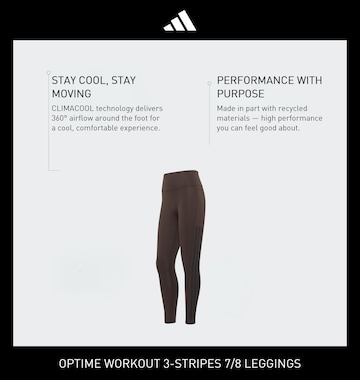 ruda ADIDAS PERFORMANCE Siauras Sportinės kelnės 'Optime'