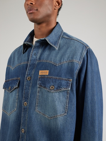 HUGO Comfort fit Button Up Shirt 'Ebant' in Blue