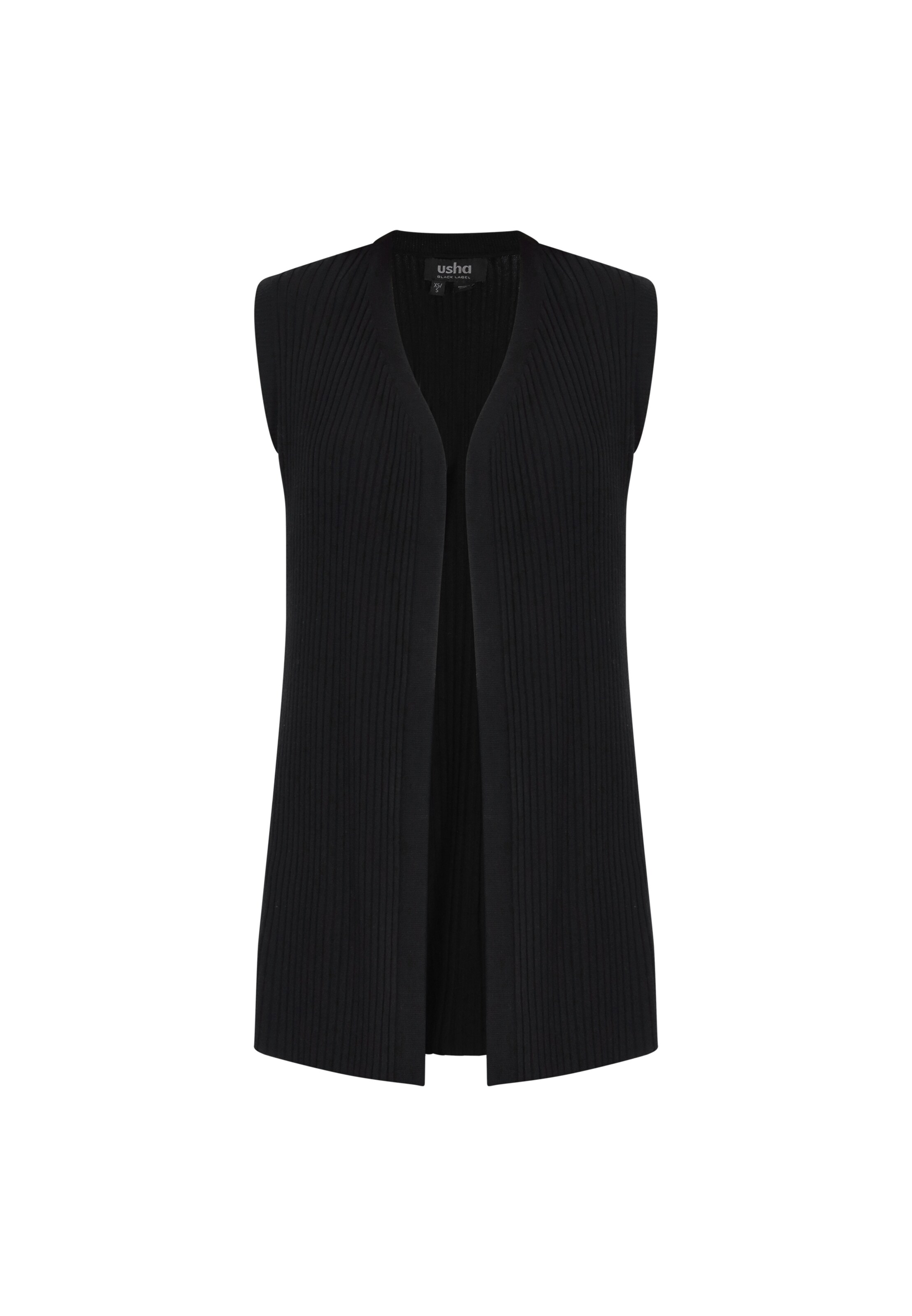 usha BLACK LABEL - Colete de malha 'Classic' em preto: frente