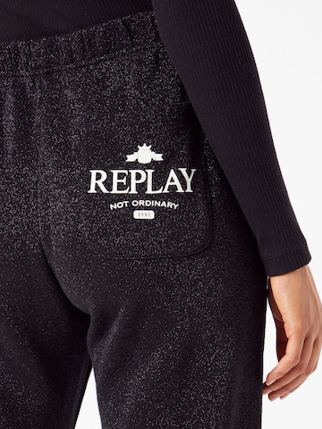 REPLAY Tapered Broek in Zwart