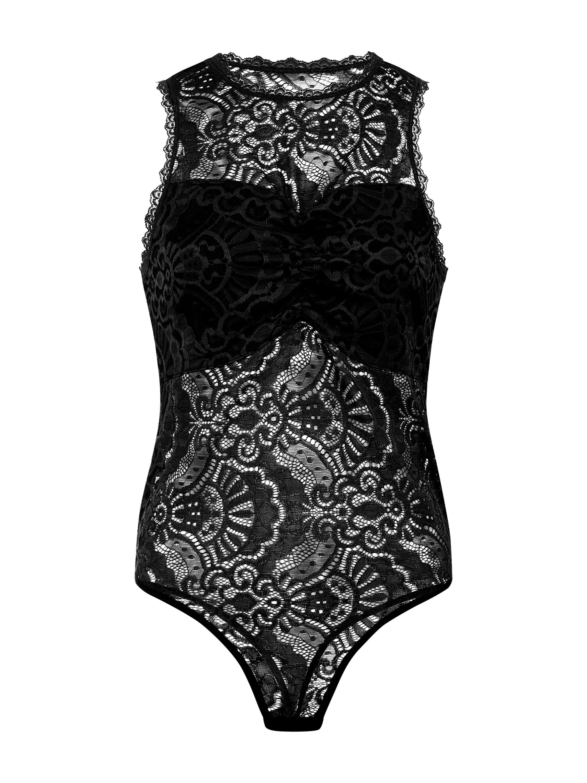 Evoni Body 'Stringbody'‌‌‌‌ in Schwarz: Vorderseite