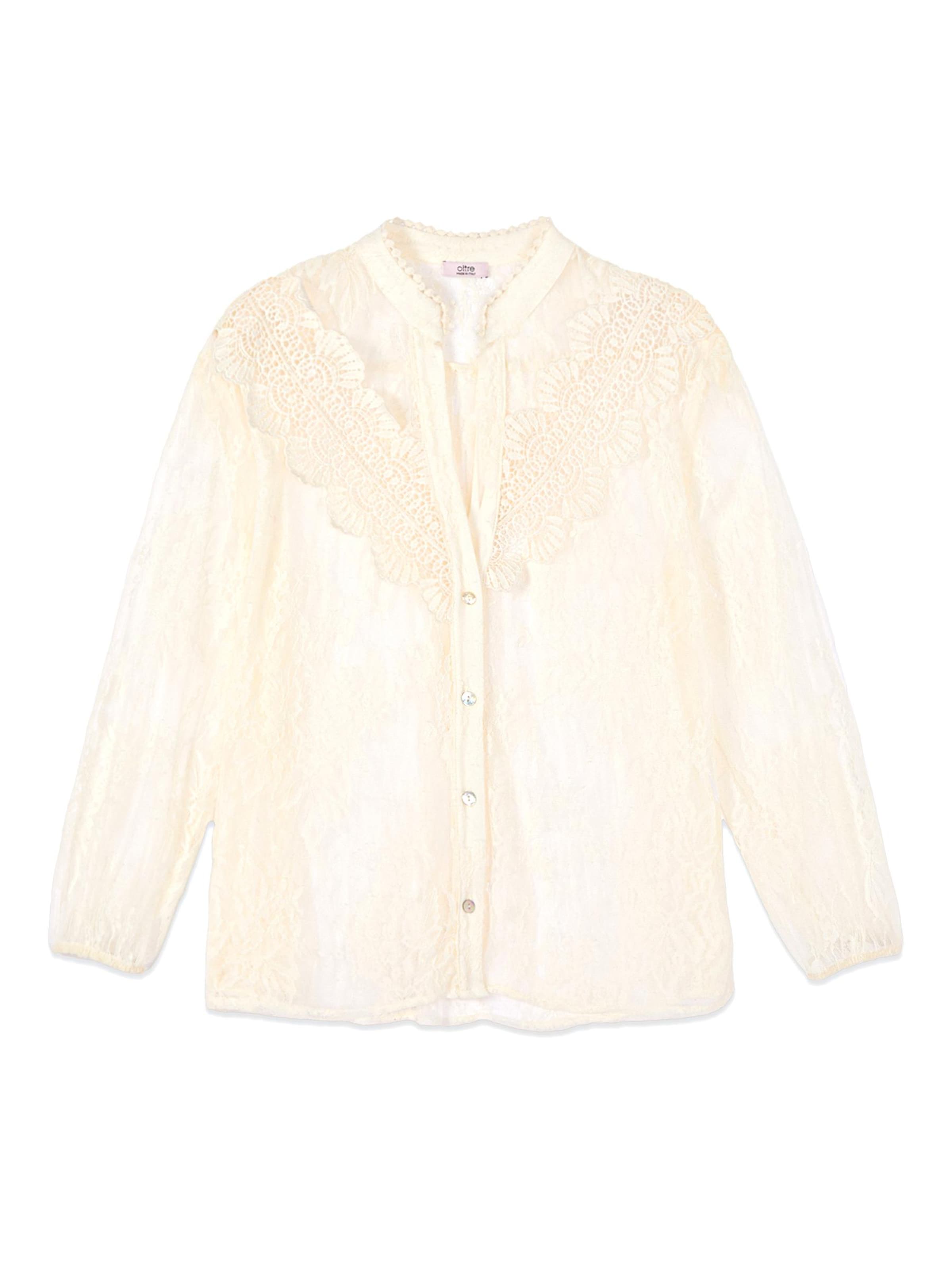 Camicia da donna di oltre in bianco: frontale