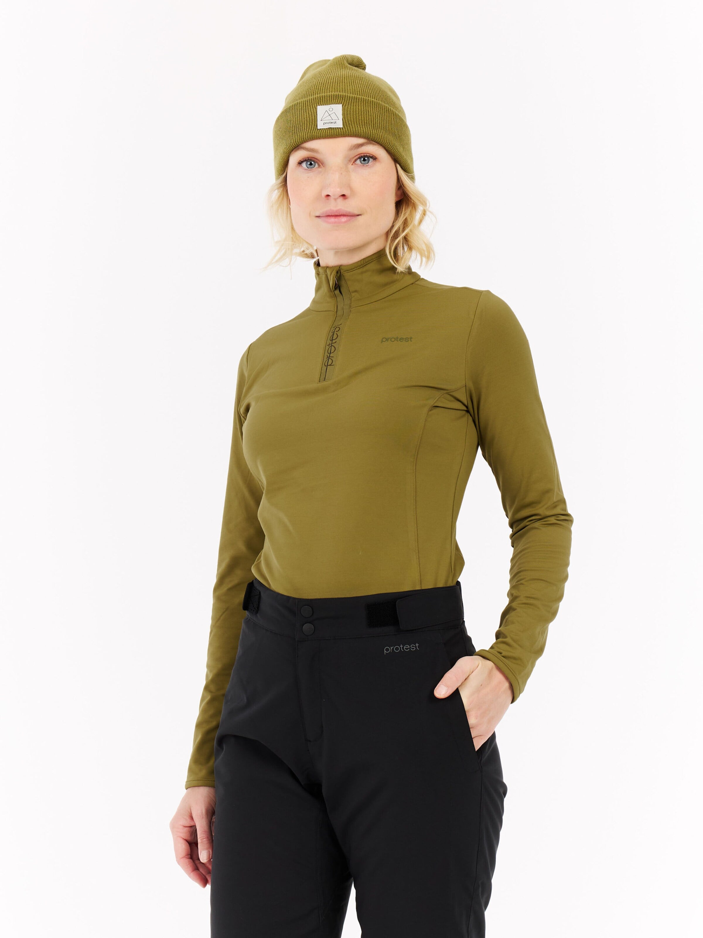 PROTEST Sportief sweatshirt 'REFABRIZ' in Groen: voorkant