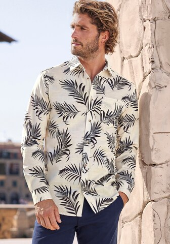 JOHN DEVIN Regular fit Button Up Shirt in Beige