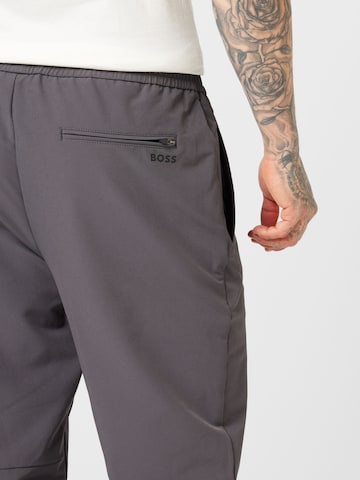 BOSS Green Tapered Trousers with creases 'Flex' in Grey