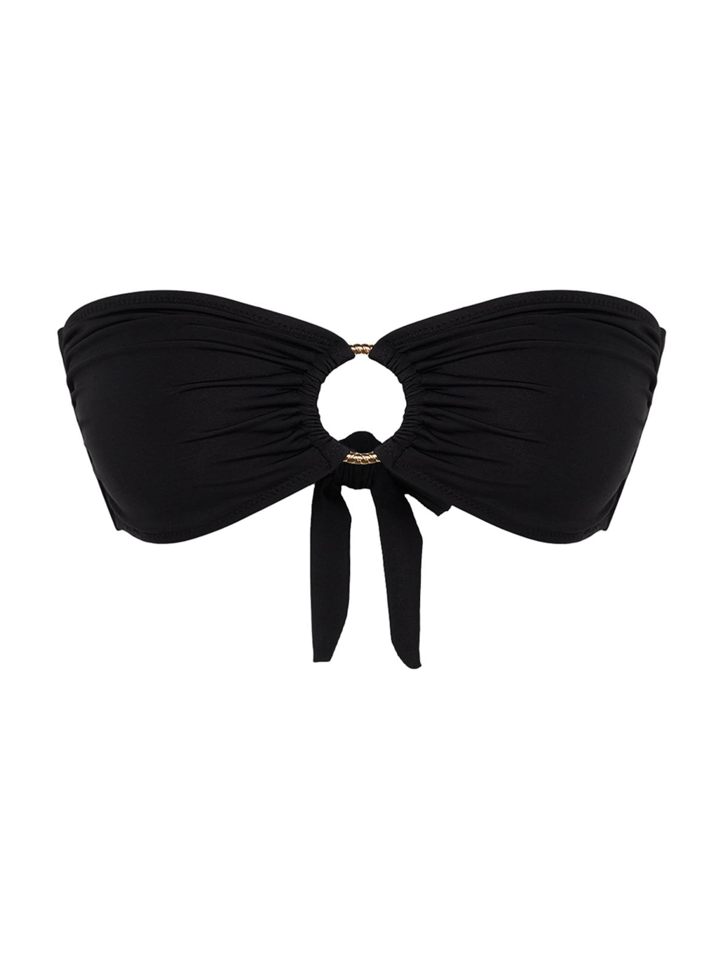 Trendyol Бандо Верх бикини в Черный: спереди