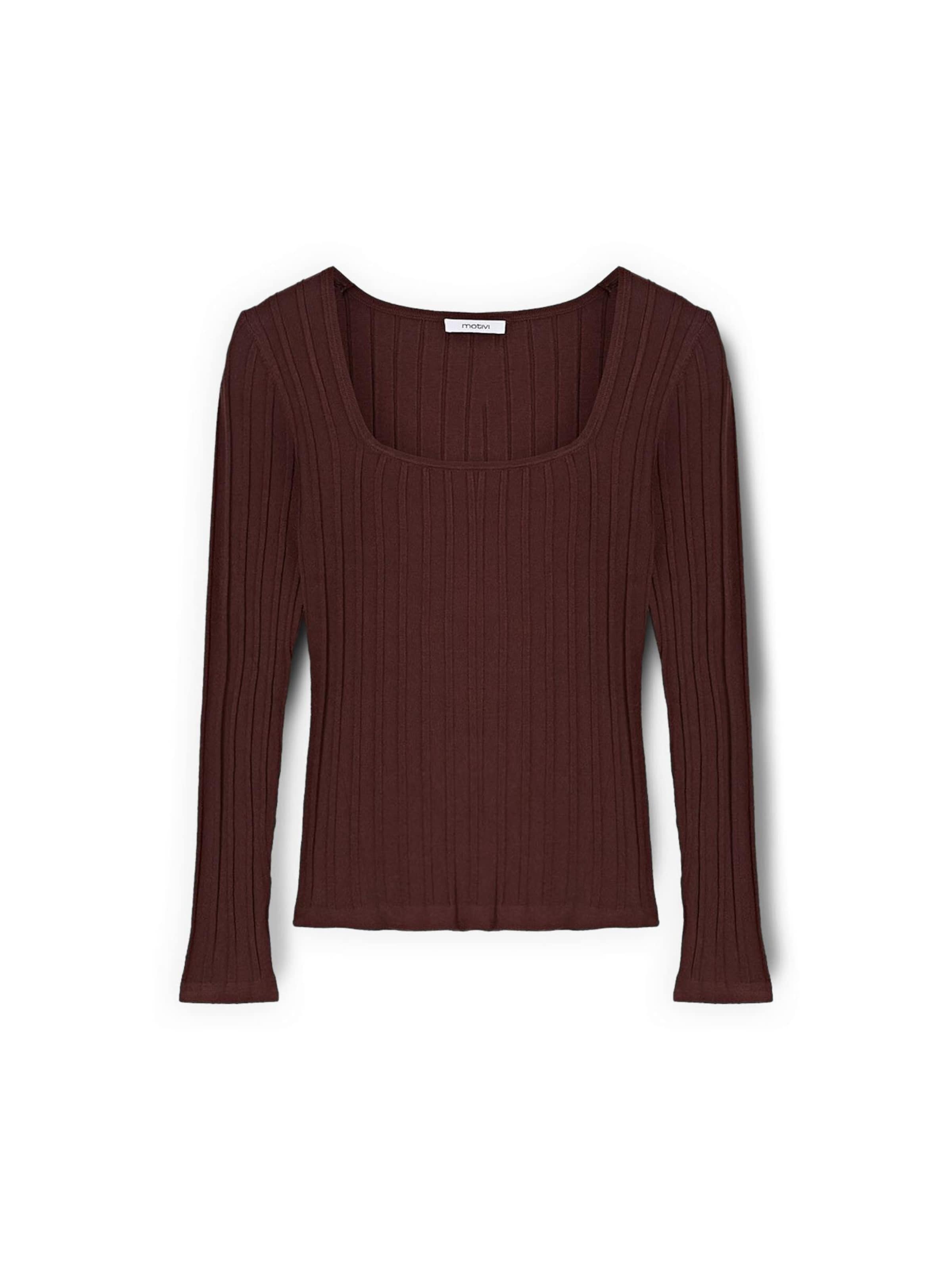 MOTIVI Trui in Bruin: voorkant