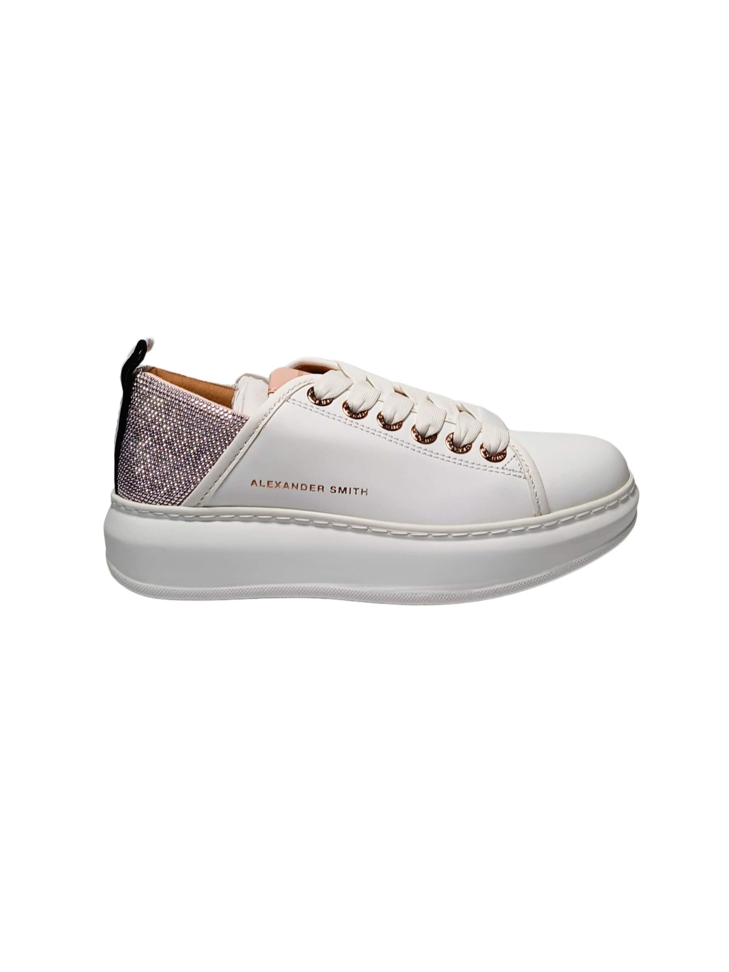 Sneaker bassa di Alexander Smith in bianco: frontale