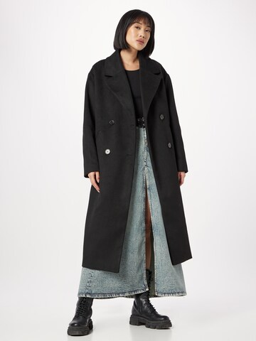 Monki Between-seasons coat in Black: front