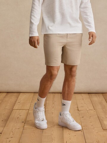 DAN FOX APPAREL Обычный Брюки со складками 'Alan' в Серый: спереди