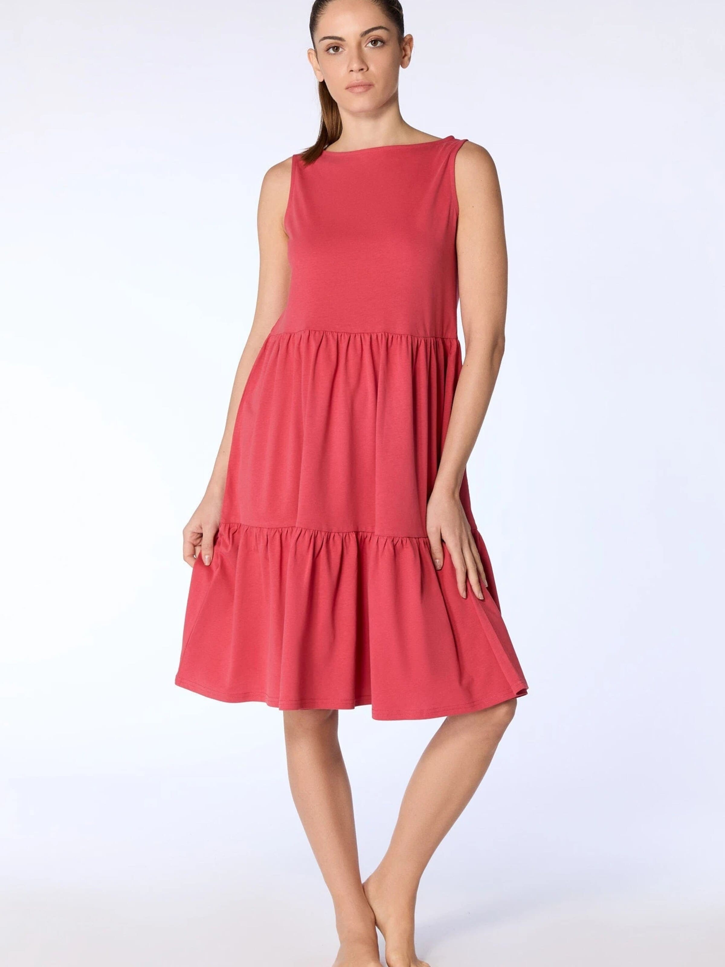 Leela COTTON Dress in Red