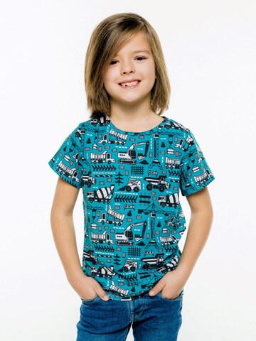 Mr. Gugu & Miss Go Shirt 'Green Trucks' in Blau: Vorderseite