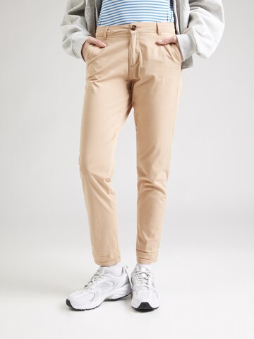 MORE & MORE Regular Chino trousers in Beige: front