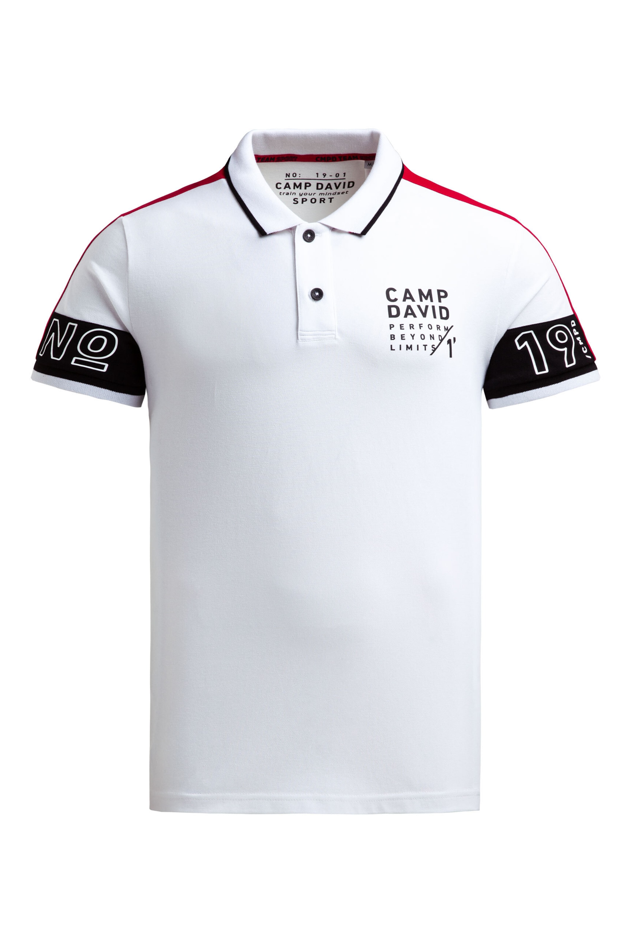 CAMP DAVID T-Shirt en rouge / noir / blanc, Vue avec produit