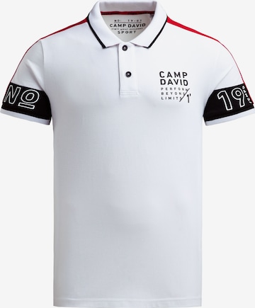 T-Shirt CAMP DAVID en blanc : devant