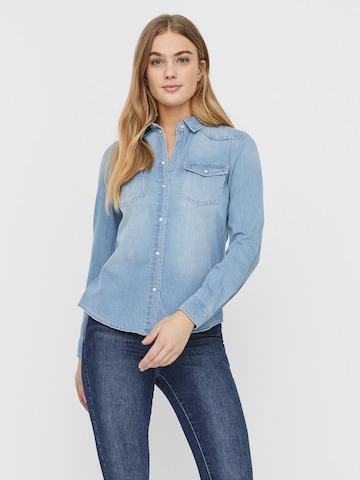 VERO MODA Blouse 'MARIA' in Blauw: voorkant