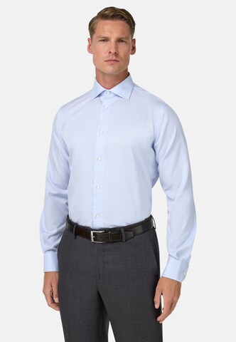 Coupe regular Chemise Boggi Milano en bleu : devant