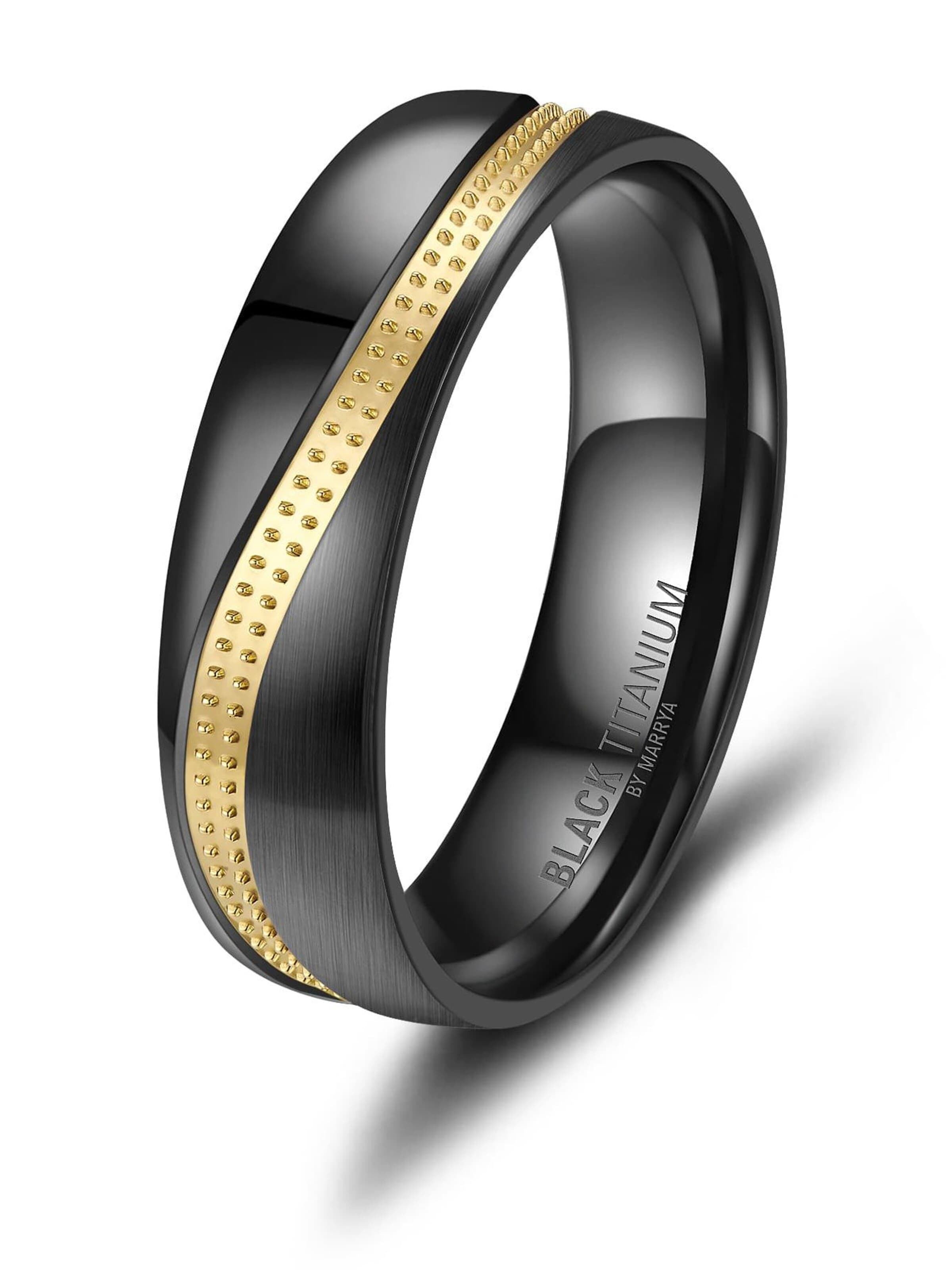 MARRYA Ring 'MARRYA Ehering BT-03 aus Black Titanium' in Grijs: voorkant