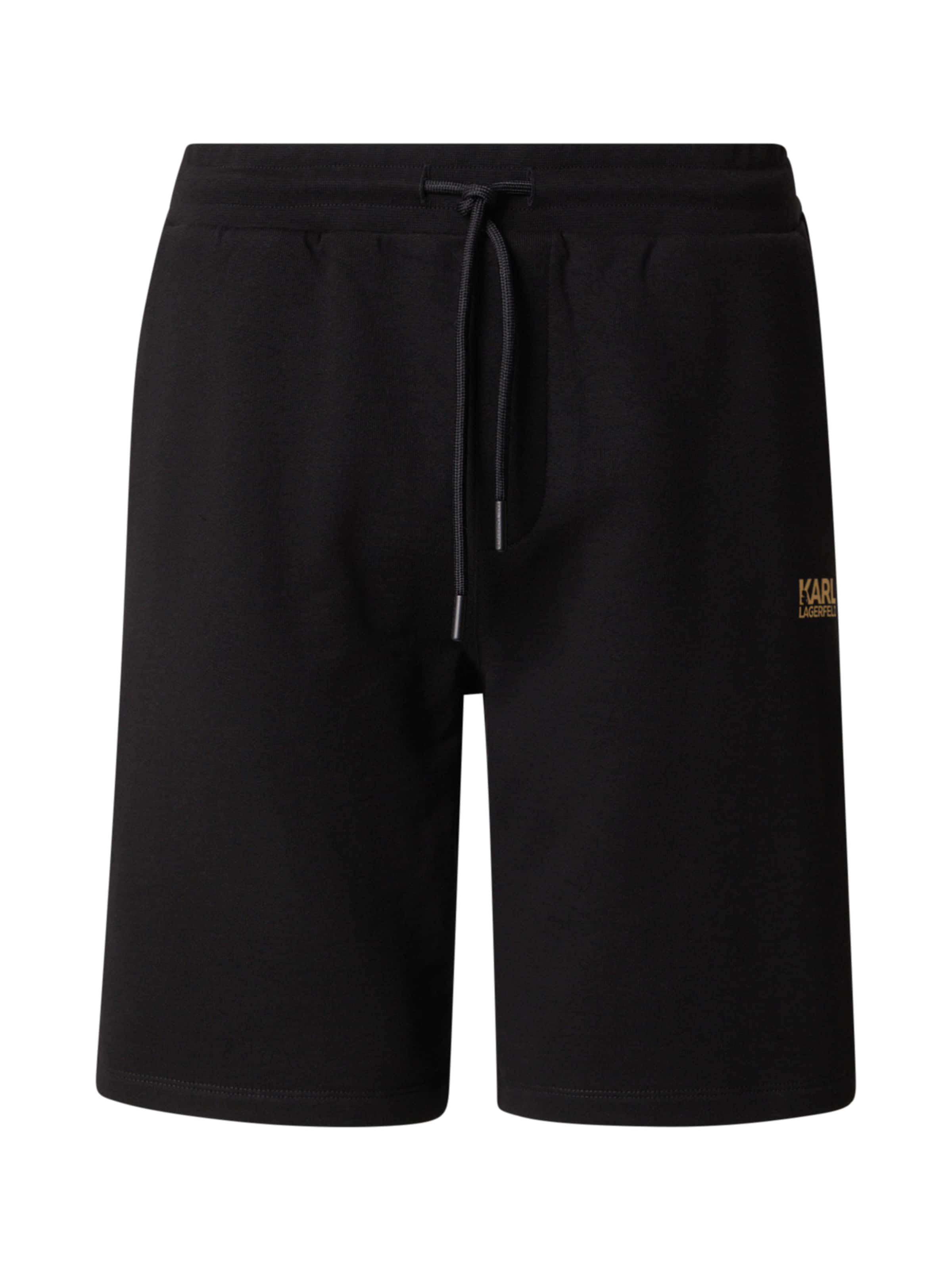 Karl Lagerfeld Regular Панталон в черно: отпред