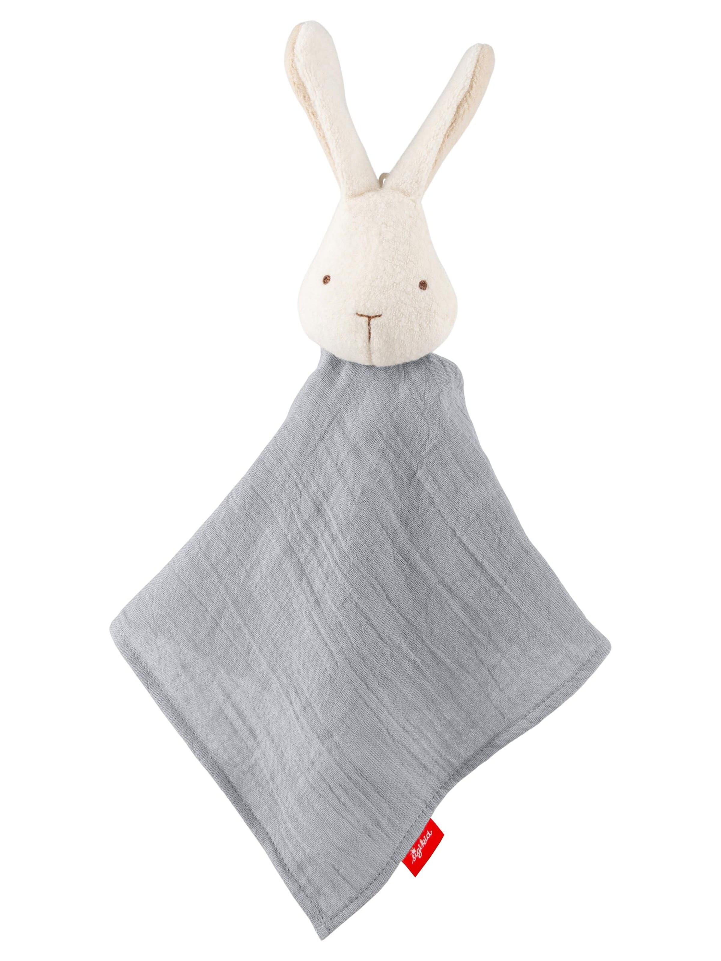 SIGIKID Stuffed animals 'Musselin Schnuffeltuch Hase sigibaby' in Grey: front