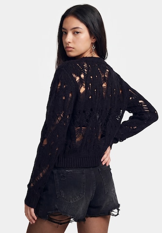 myMo ROCKS Gebreid vest 'Rocks' in Zwart