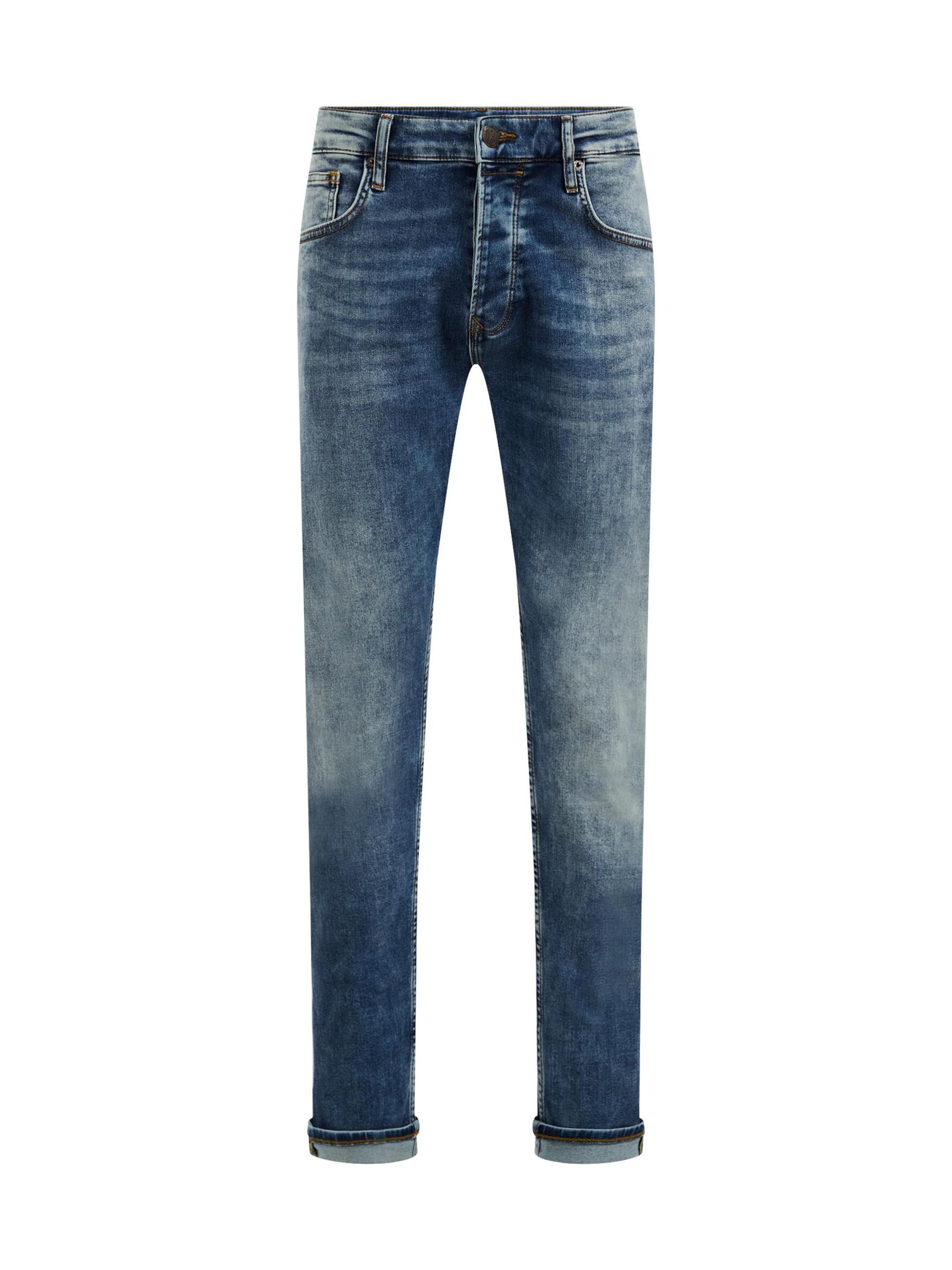 WE Fashion Слим фит Дънки в синьо: отпред