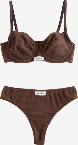 Trendyol - Conjuntos de ropa interior en marrón: frente